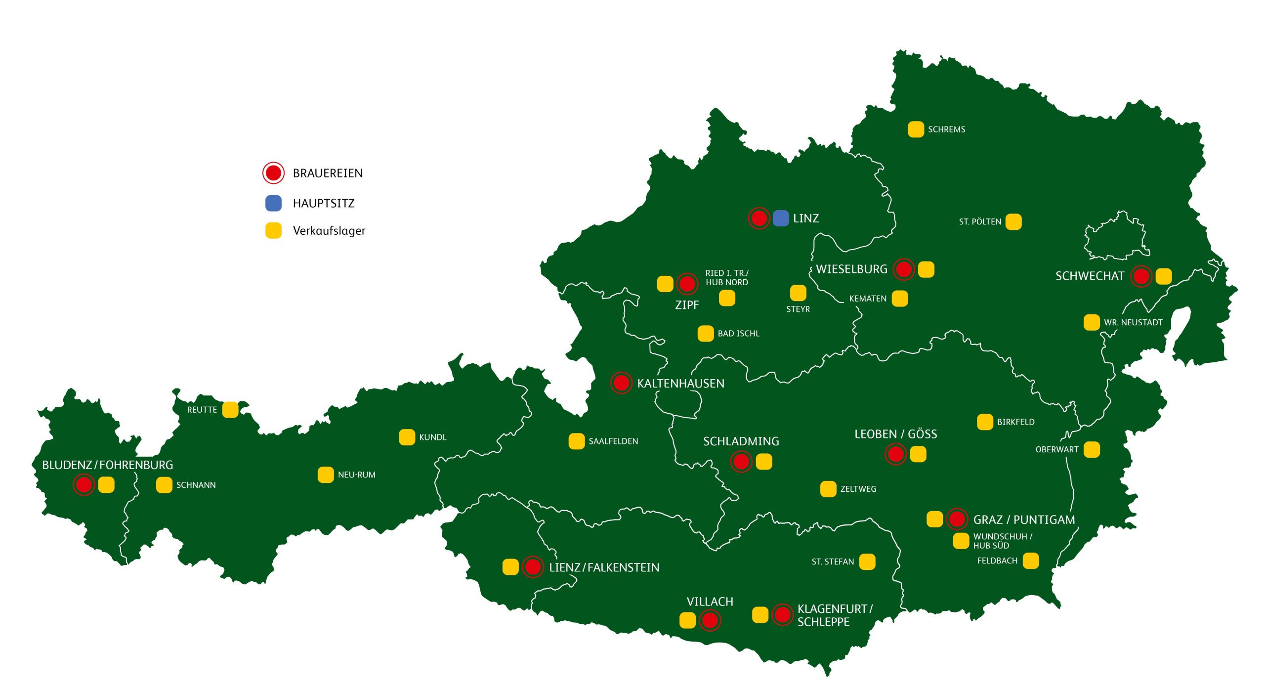 Eine Karte von Österreich